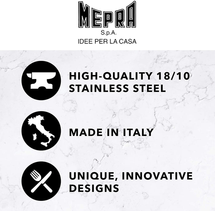 Mepra Stiria Cutlery Set – [24 Pieces Set] Brushed Stainless-Steel Finish, Dishwasher Safe Cutlery