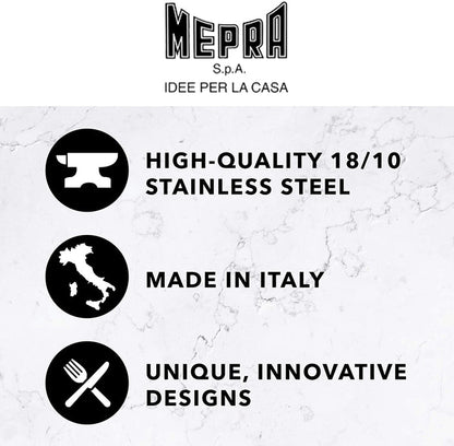 Mepra Stiria Cutlery Set – [24 Pieces Set] Brushed Stainless-Steel Finish, Dishwasher Safe Cutlery