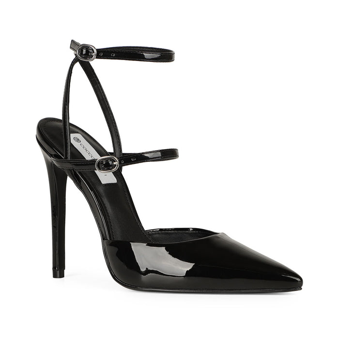 Miranda Slingback Pumps Black Patent Leather, view 3