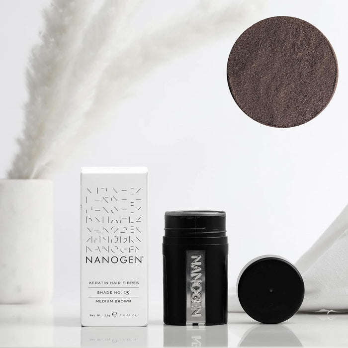 Nanogen Keratin Hair Fibres 15 Grams Shade No. 05 (Medium Brown)