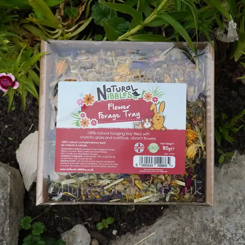 Natural Nibbles Flower Forage Tray for Rabbits 80g