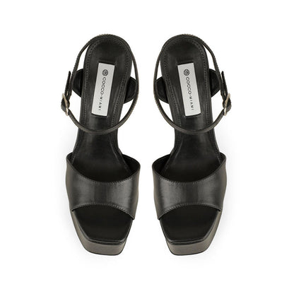 Nora Platform Sandal Leather Black, view 4