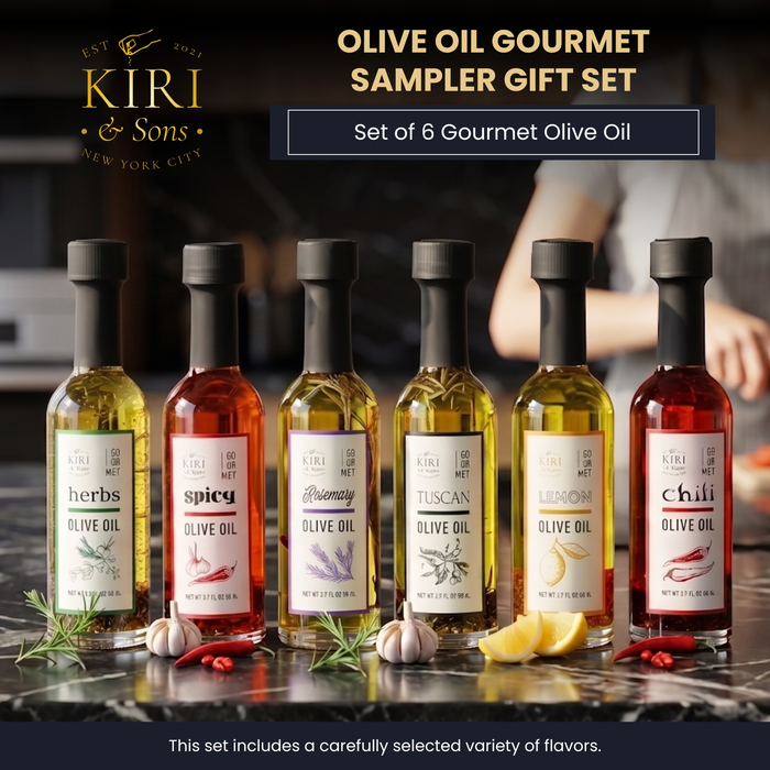 Olive Oil Gourmet Sampler Gift Set of 6 - Premium Extra-Virgin Blend Olive Oil Made In Spain
