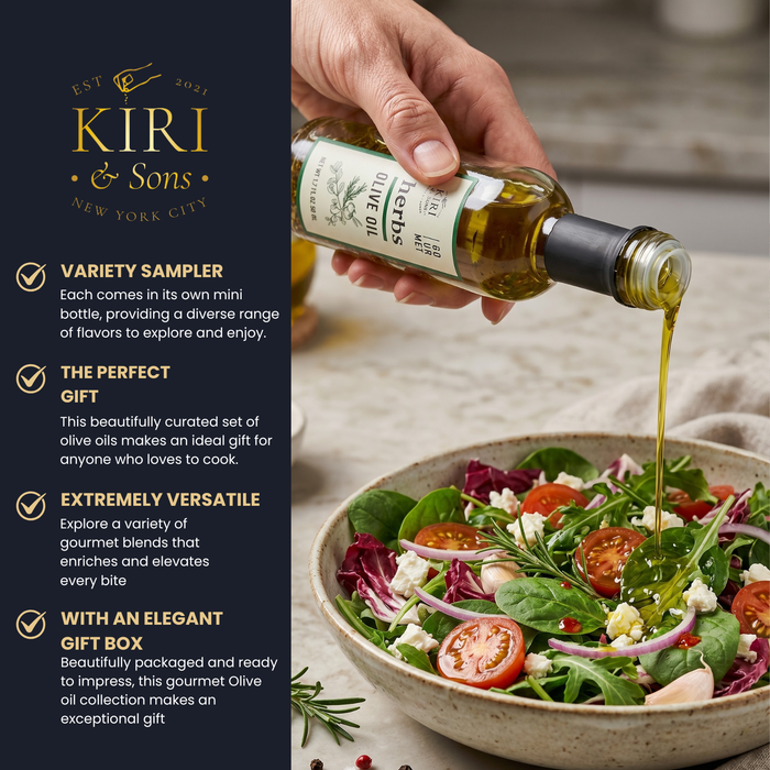 Olive Oil Gourmet Sampler Gift Set of 6 - Premium Extra-Virgin Blend Olive Oil Made In Spain