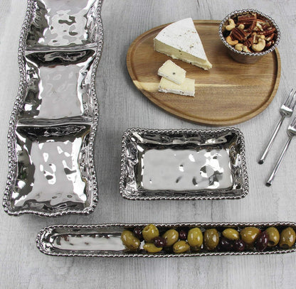 Pampa Bay 3 Section Porcelain Serving Piece (Silver)