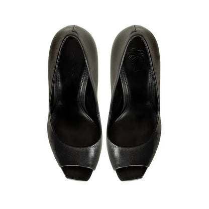 Parker Peep Toe Leather Black, view 4