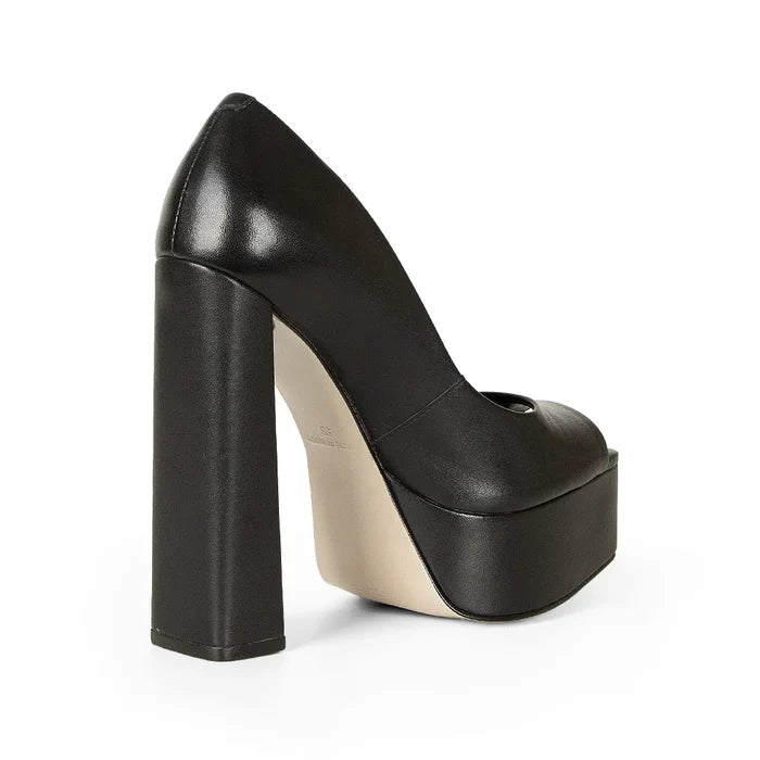 Parker Peep Toe Leather Black, view 5