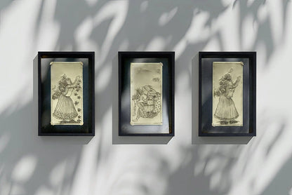 Echoes of the Harem, Hand-Etched Brass Tableau (Leather Frame) Faranam