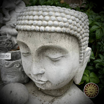 Concrete Buddha Head Planter