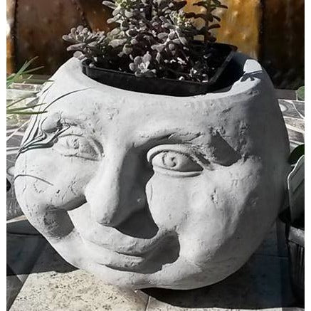 Concrete Smiling Face Planter