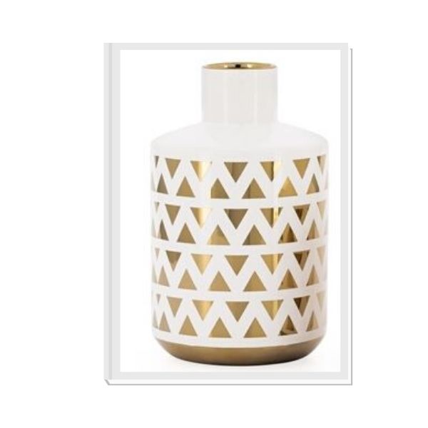 Gold Chevron Bottle Vase