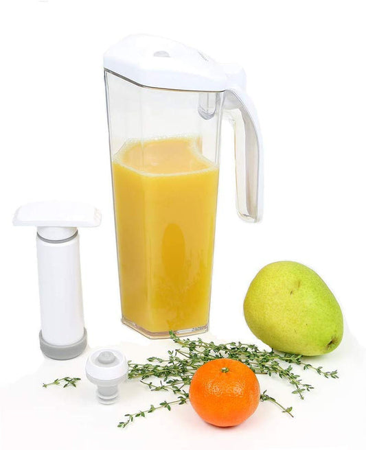 PrepSealer Vacuum Seal Juice Jug with Wine Stopper
