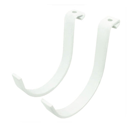 two white rail hooks
