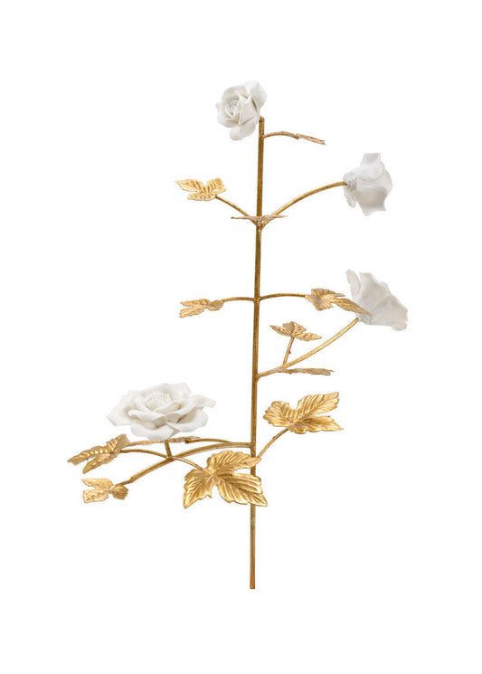 Rose Stem Metal | Botanical Metal Rose Decor | Kutmec