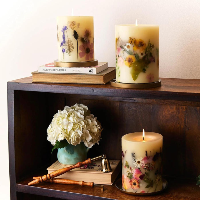 Rosy Rings Apricot Rose Round Botanical Candle (Small)