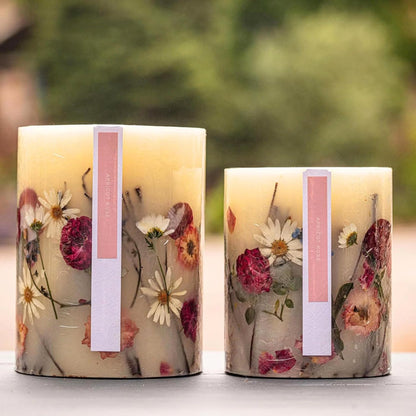 Rosy Rings Apricot Rose Round Botanical Candle (Small)