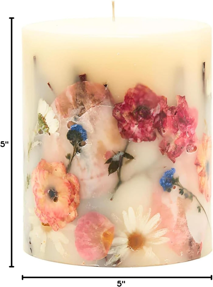 Rosy Rings Apricot Rose Round Botanical Candle (Small)