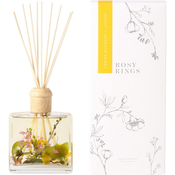 Rosy Rings Lemon Blossom & Lychee Botanical Reed Diffuser 13 oz