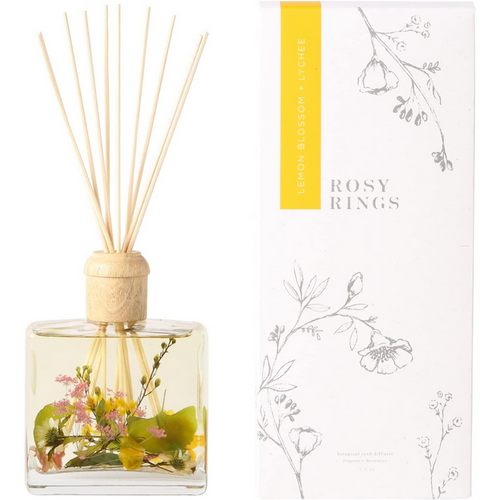 Rosy Rings Lemon Blossom & Lychee Botanical Reed Diffuser 13 oz