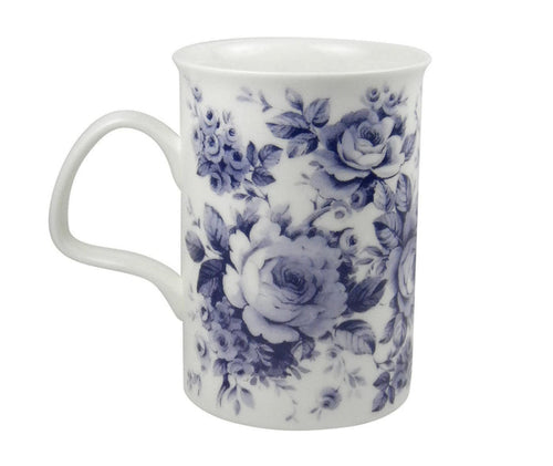 Roy Kirkham Blue Rose English Chintz Coffee or Tea Mug Fine Bone China