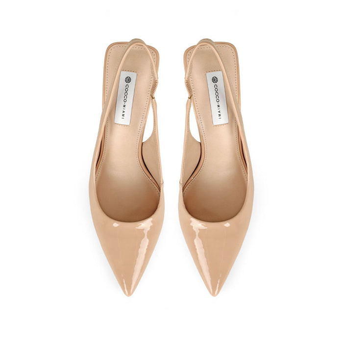 Salem Slingback Pump Nude Patent Leather, view 4