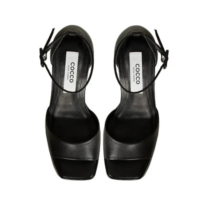 Sally Platform Sandal Leather Black, view 3
