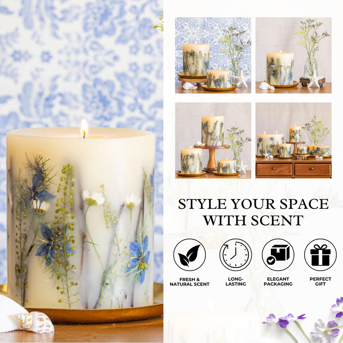 Sea Salt Mist Accent Botanical Candle, Single Piece, 4.5 x 5.5 Inch