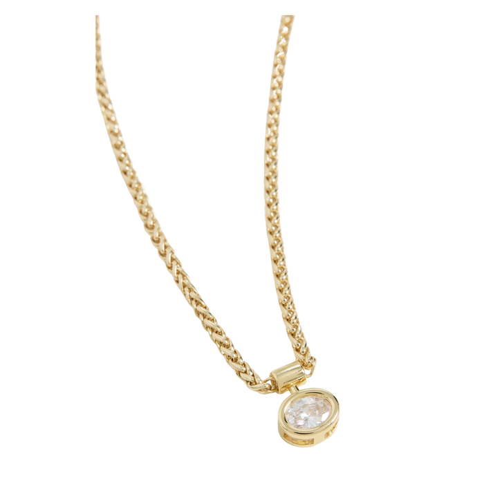 SHASHI Bezel Solitaire Olympia Necklace - Gold Vermeil Necklace, One Size