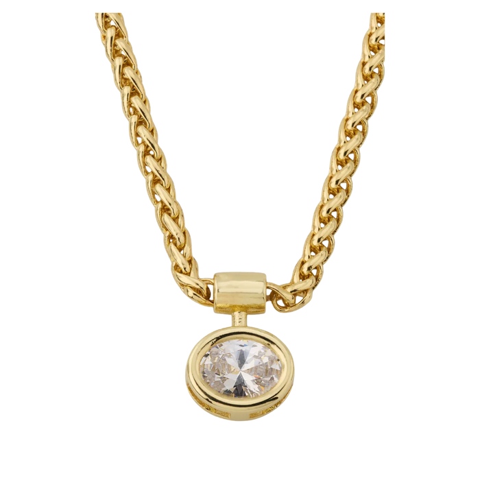 SHASHI Bezel Solitaire Olympia Necklace - Gold Vermeil Necklace, One Size