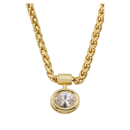 SHASHI Bezel Solitaire Olympia Necklace - Gold Vermeil Necklace, One Size