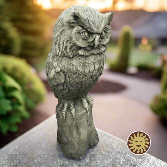 Concrete Owl Statue. Perched