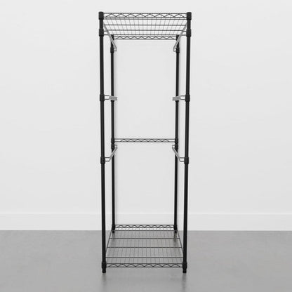 Empty Black Bin Rack and Tote storage
