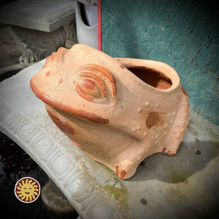 Terra Cotta Frog Planter Large