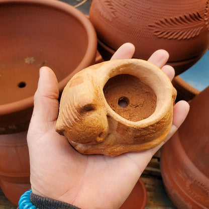Terracotta Mini Cat Planter