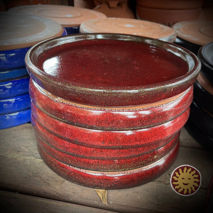 Red Glazed Saucer 10"