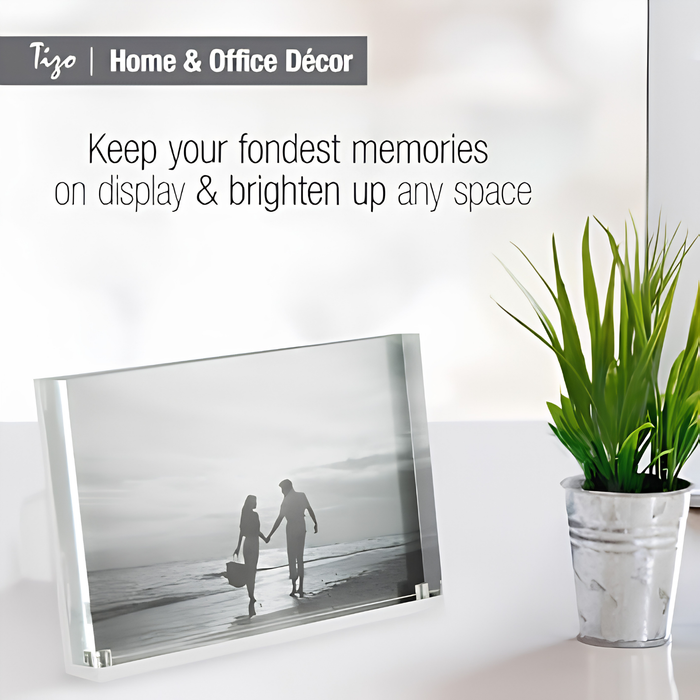 Tizo Design 4 x 4 Clear Lucite Acrylic Picture Frame
