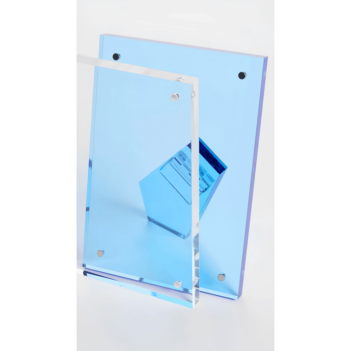 Tizo Design 4 x 6 Blue Back Lucite Acrylic Photo Frame