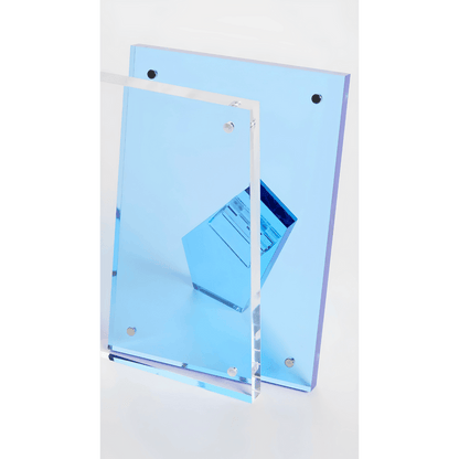 Tizo Design 4 x 6 Blue Back Lucite Acrylic Photo Frame