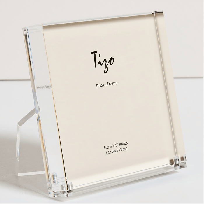 Tizo Design 5 x 5 Clear Lucite Acrylic Picture Frame