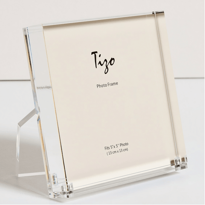 Tizo Design 5 x 5 Clear Lucite Acrylic Picture Frame