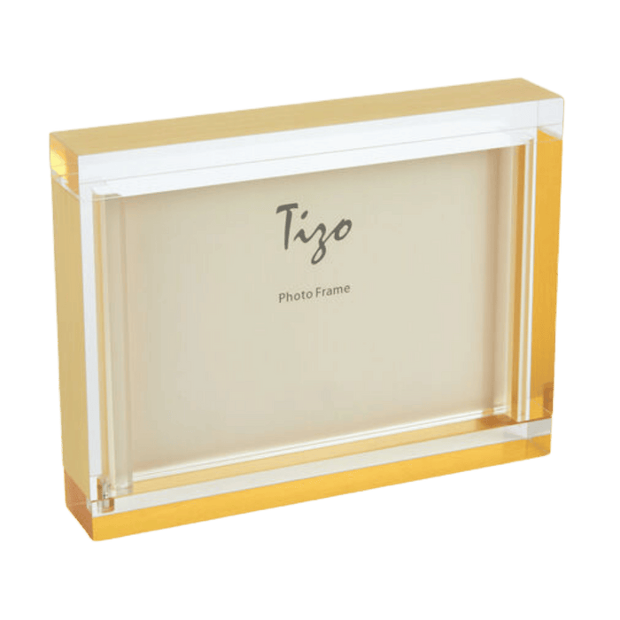 Tizo Design 5 x 7 Black Smoke Thick Lucite Block Acrylic Picture Frame