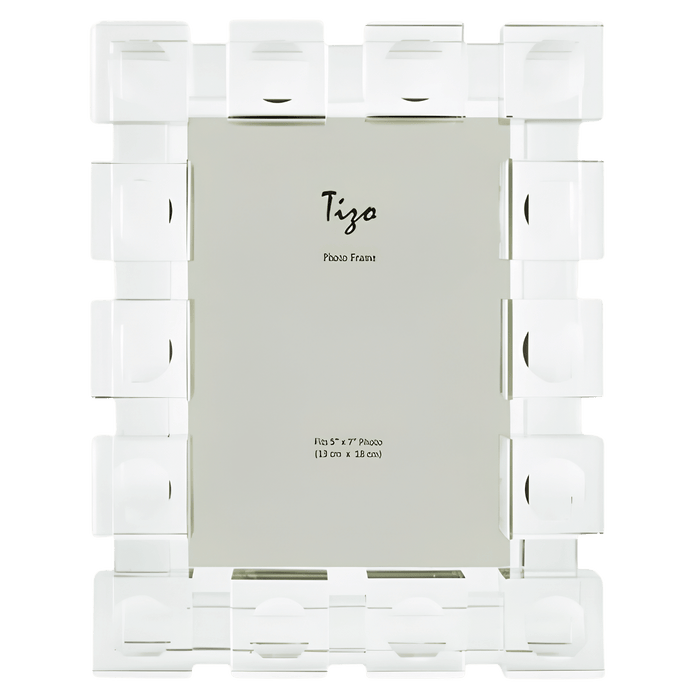 Tizo Design 5 x 7 Clear Crystal Glass Cube Picture Frame