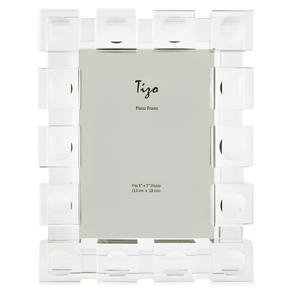 Tizo Design 5 x 7 Clear Crystal Glass Cube Picture Frame