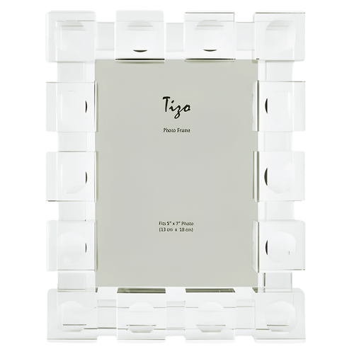 Tizo Design 5 x 7 Clear Crystal Glass Cube Picture Frame