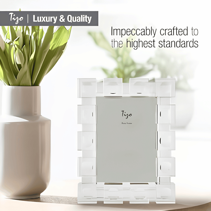 Tizo Design 5 x 7 Clear Crystal Glass Cube Picture Frame