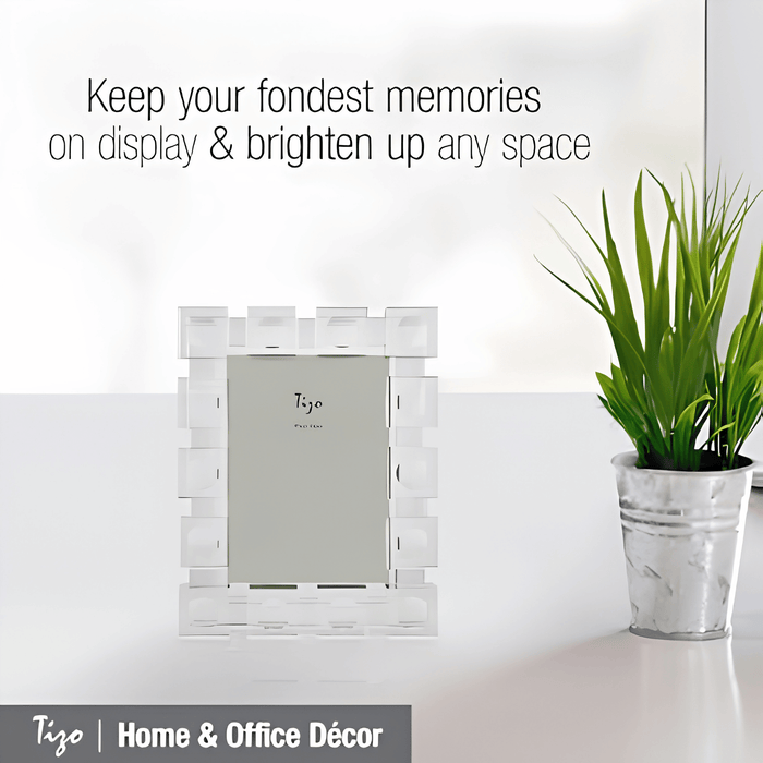 Tizo Design 5 x 7 Clear Crystal Glass Cube Picture Frame