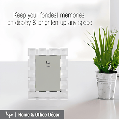 Tizo Design 5 x 7 Clear Crystal Glass Cube Picture Frame
