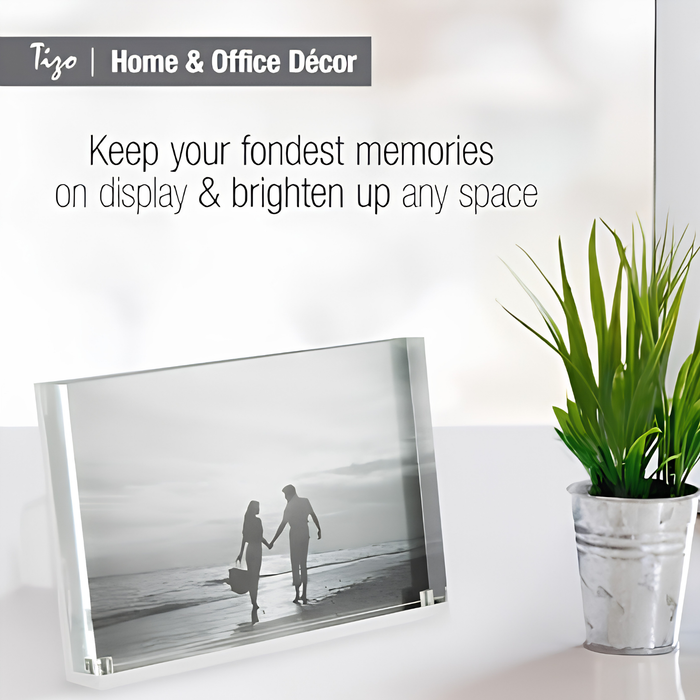 Tizo Design 5 x 7 Vertical Clear Lucite Acrylic Picture Frame