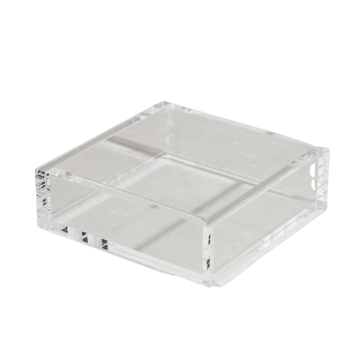 Tizo Design 6 x 6 Lucite Acrylic Cocktail Napkin Tray – Clear