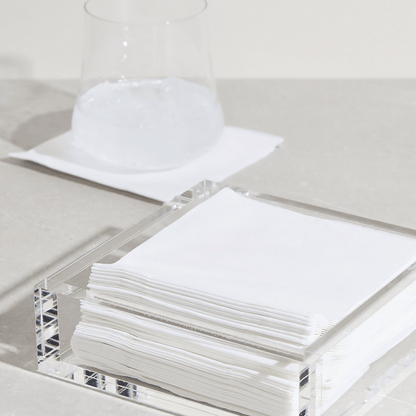 Tizo Design 6 x 6 Lucite Acrylic Cocktail Napkin Tray – Clear